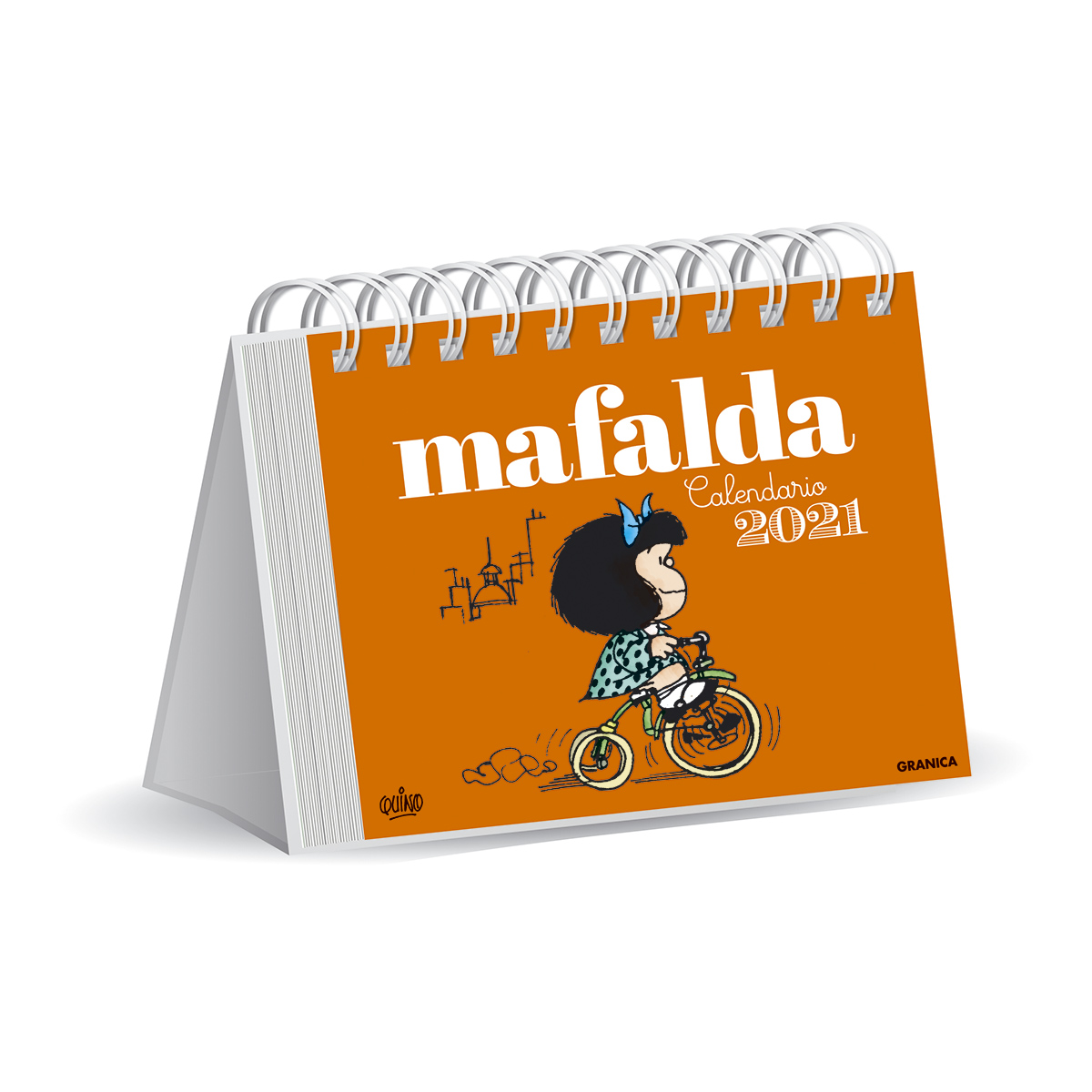 Mafalda 2021 Calendario Escritorio Anaranjado